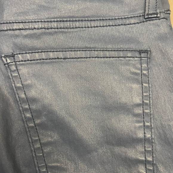 Current Elliott Navy Coated The SoHo Zip Stilleto Pant - Picture 3 of 4